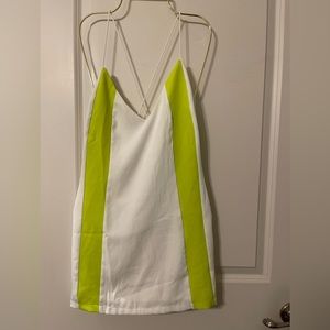 Mini white neon strip dress. Size small.